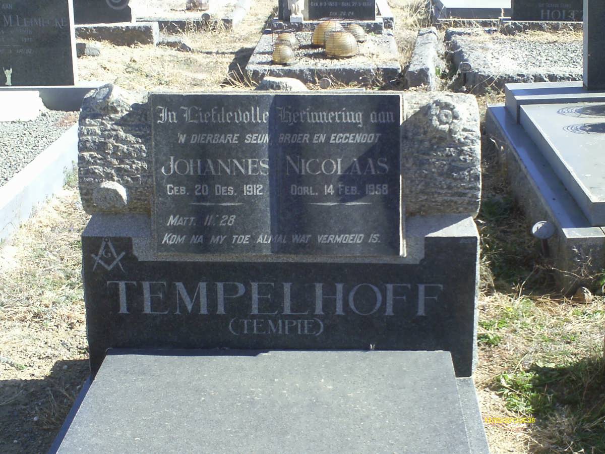 TEMPELHOFF Johannes Nicolaas 1912-1958