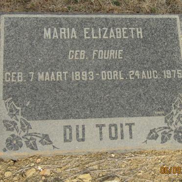 TOIT Maria Elizabeth, du nee FOURIE 1893-1975