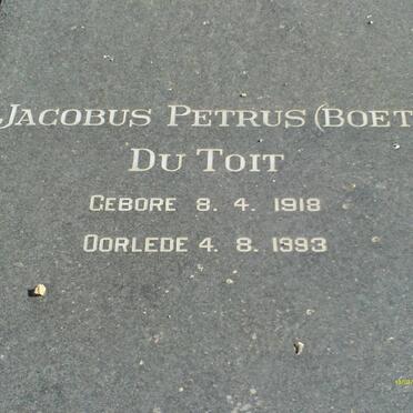 TOIT Jacobus Petrus, du 1918-1993 &amp; Cornelia Johanna VENTER 1931-2005