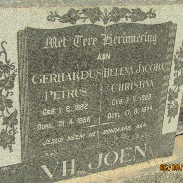 VILJOEN Gerhardus Petrus 1882-1958 &amp; Helena Jacoba Christina 1883-1974