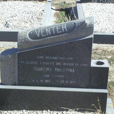 VENTER Francina Philippina nee PIENAAR 1914-1977
