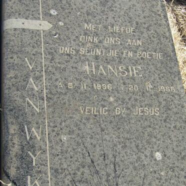 WYK Hansie, van 1986-1986