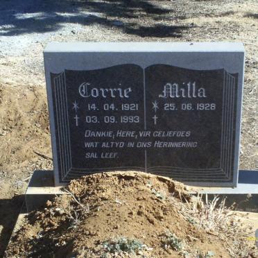 ? Corrie 1921-1993 &amp; Milla 1928-