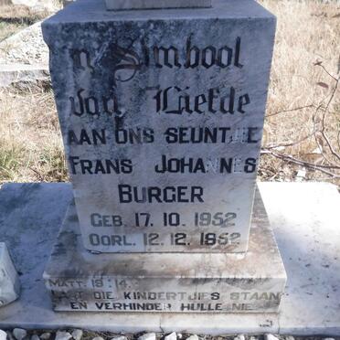 BURGER Frans Johannes 1952-1952