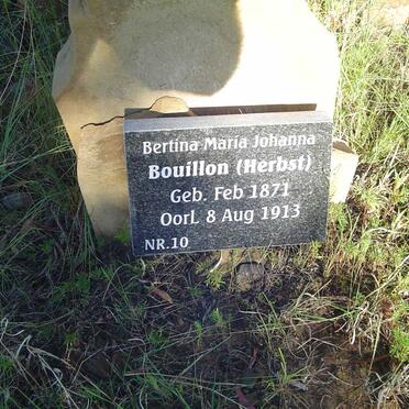 BOUILLON Bertina Maria Johanna nee HERBST 1871-1913