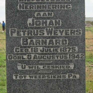 BARNARD Johan Petrus Weyers 1875-1942