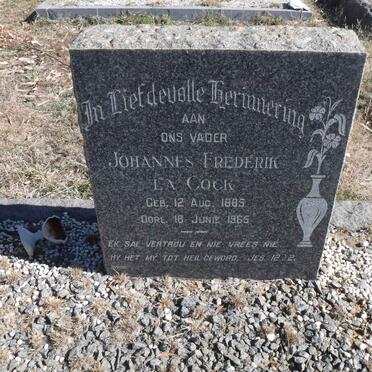 COCK Johannes Frederik, la 1885-1965