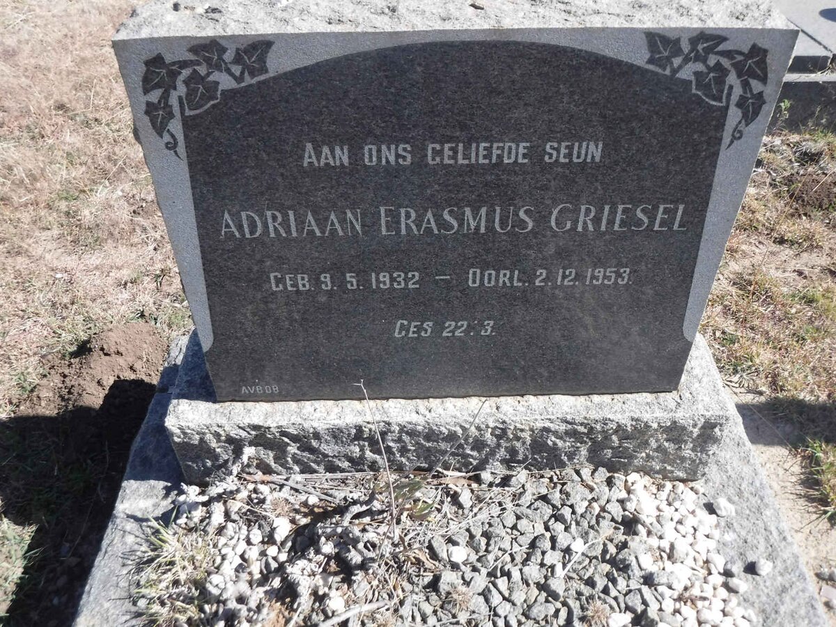 GRIESEL Adriaan Erasmus 1932-1953