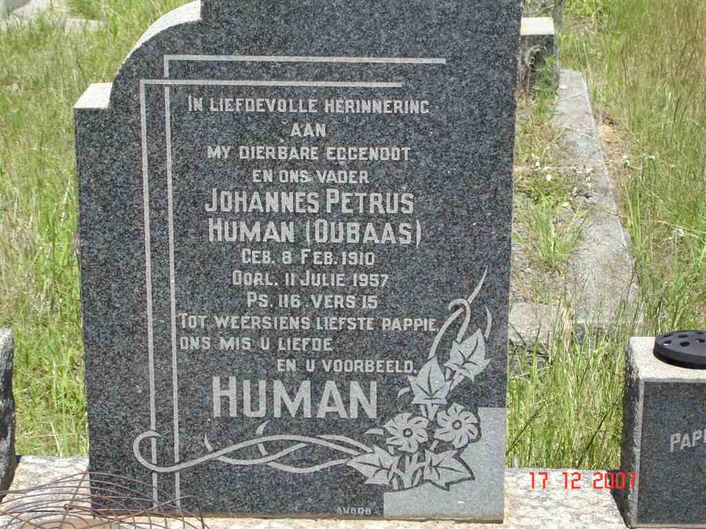 HUMAN Johannes Petrus 1910-1957