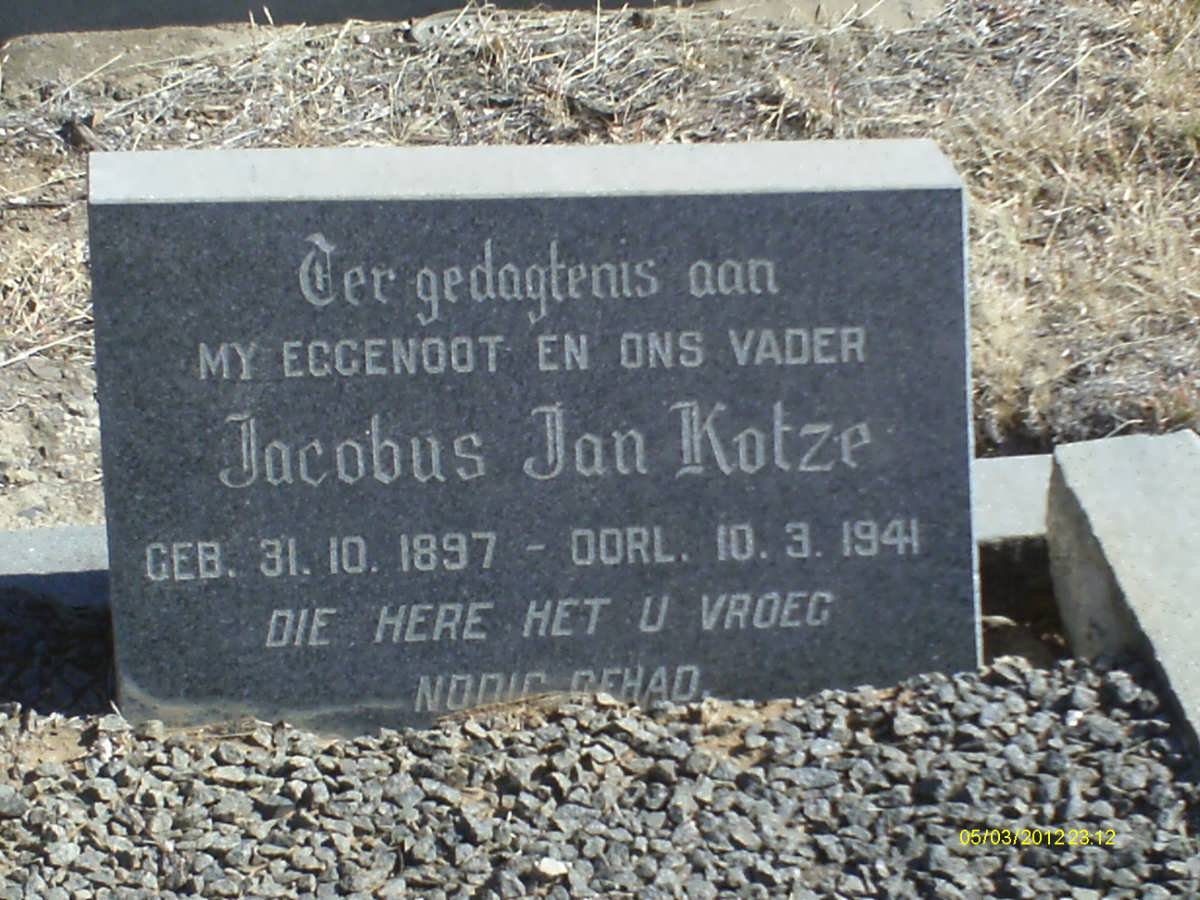 KOTZE Jacobus Jan 1897-1941