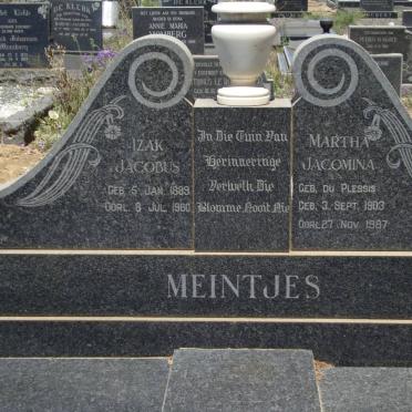 MEINTJES Izak Jacobus 1889-1960 &amp; Martha Jacomina DU PLESSIS 1903-1987