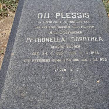 PLESSIS Petronella Dorothea, du nee VILJOEN 1895-1983