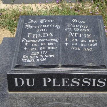 PLESSIS Attie, du 1914-1996 &amp; Freda PRETORIUS 1914-1992