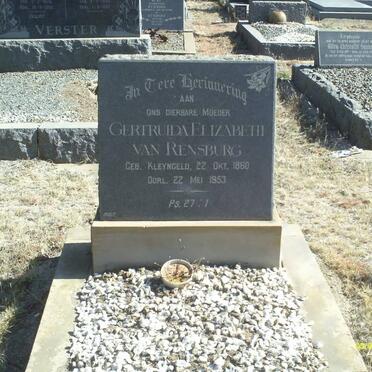 RENSBURG Gertruida Elizabeth, van nee KLEYNGELD 1860-1953