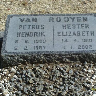 ROOYEN Petrus Hendrik 1909-1957 &amp; Hester Elizabeth 1910-2002