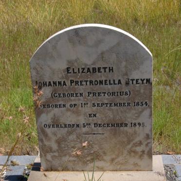 STEYN Elizabeth Johanna Pretronella nee PRETORIUS 1854-1895