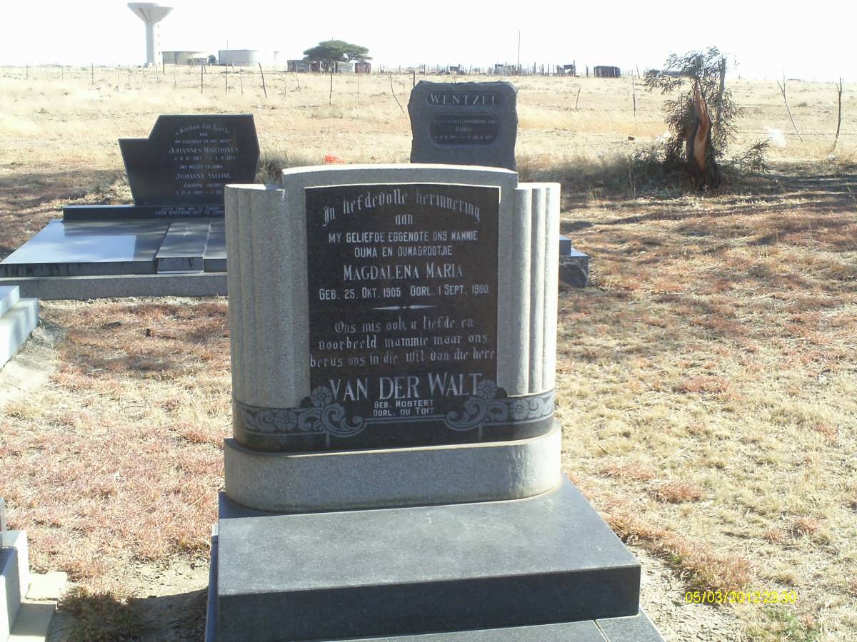 WALT Magdalena Maria, van der nee MOSTERT 1905-1980