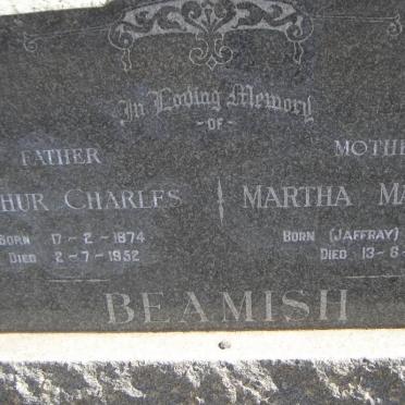 BEAMISH Arthur Charles 1874-1952 &amp; Martha Margaret JAFFRAY 1883-1959