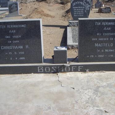 BOSHOFF Christiaan H. 1910-1995 &amp; Magteld S. V.D. MERWE 1902-1978