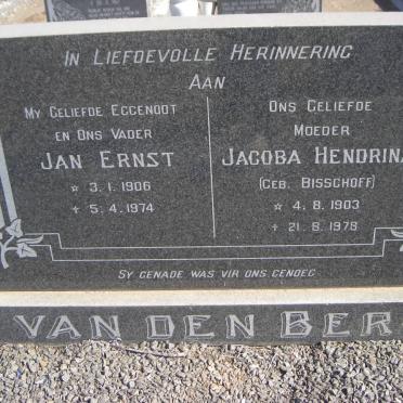BERG Jan Ernst, van den 1906-1974 &amp; Jacoba Hendrina BISSCHOFF 1903-1978
