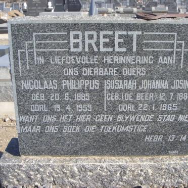 BREET Nicolaas Philippus 1885-1959 &amp; Susarah Johanna Josina DE BEER 1884-1965