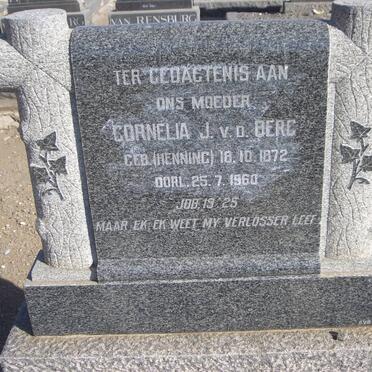 BERG Cornelia J., v.d. nee HENNING 1872-1960