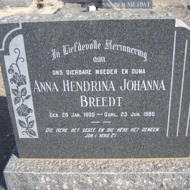 BREEDT Anna Hendrina Johanna 1900-1985