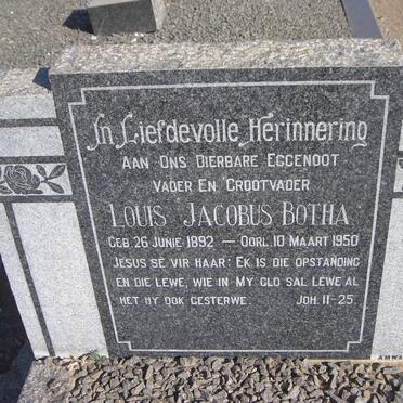 BOTHA Louis Jacobus 1892-1950 &amp; Margaretha Elizabeth Cornelia GROBBELAAR 1896-1970 
