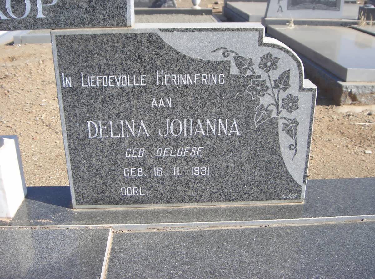 BOTHA Delina Johanna nee OELOFSE 1931-