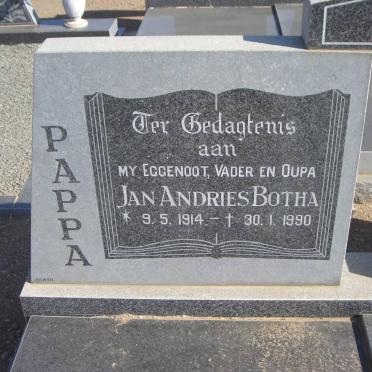BOTHA Jan Andries 1914-1990 &amp; Esther Cecilia 1929-1998 