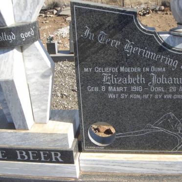 BEER Elizabeth Johanna, de 1918-1993