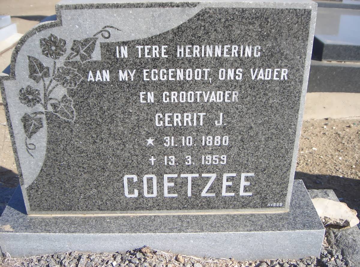 COETZEE Gerrit J. 1880-1959