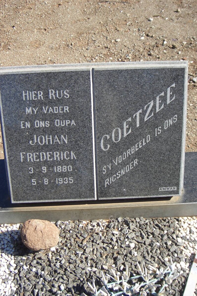 COETZEE Johan Frederick 1880-1935