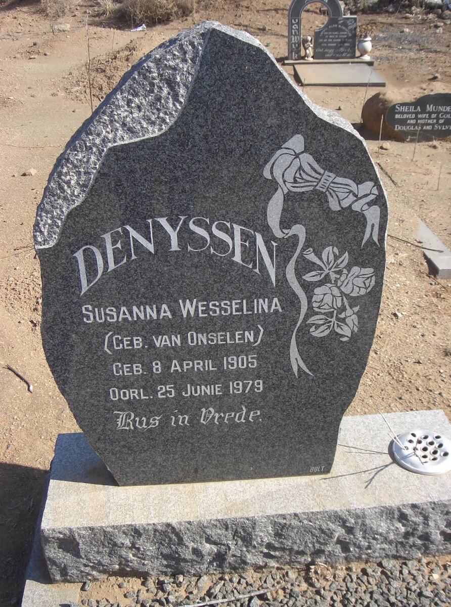 DENYSSEN Susanna Wesselina nee VAN ONSELEN 1905-1979