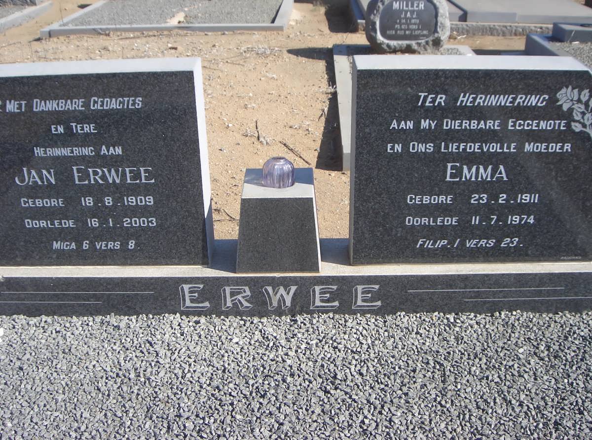 ERWEE Jan 1909-2003 &amp; Emma 1911-1974