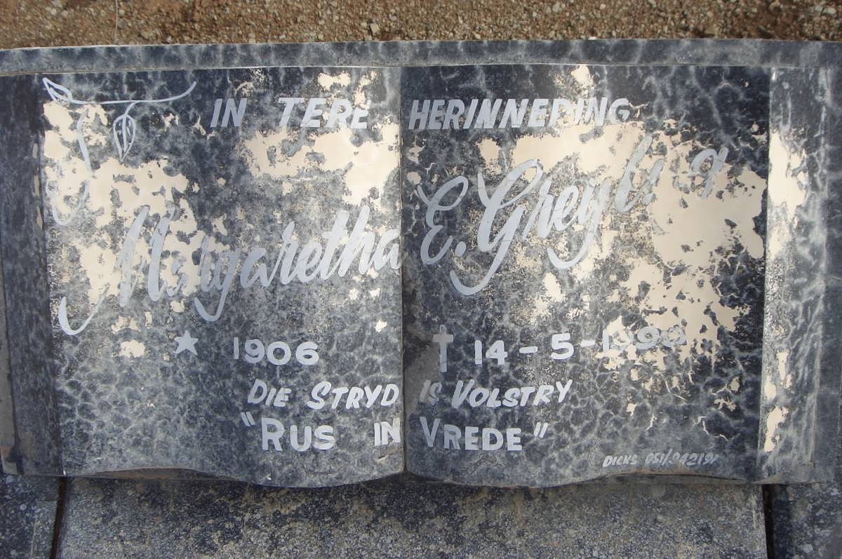 GREYLING E. Margaretha 1906-1990