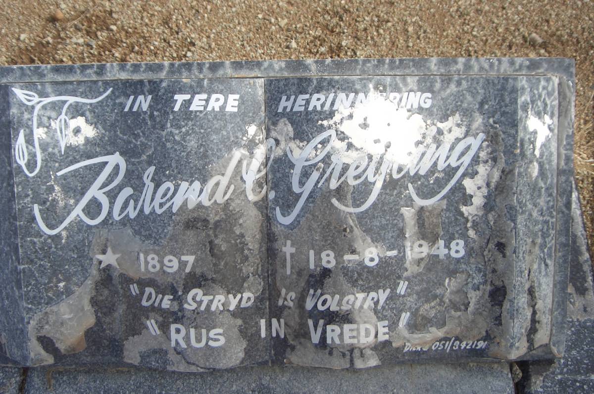 GREYLING Barend C. 1897-1948