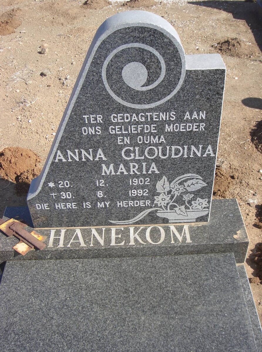 HANEKOM Anna Gloudina Maria 1902-1992