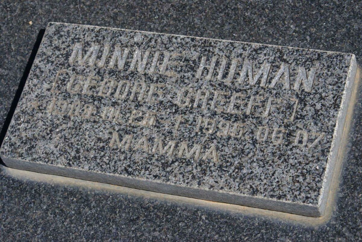 HUMAN Minnie nee GREEFF -1996