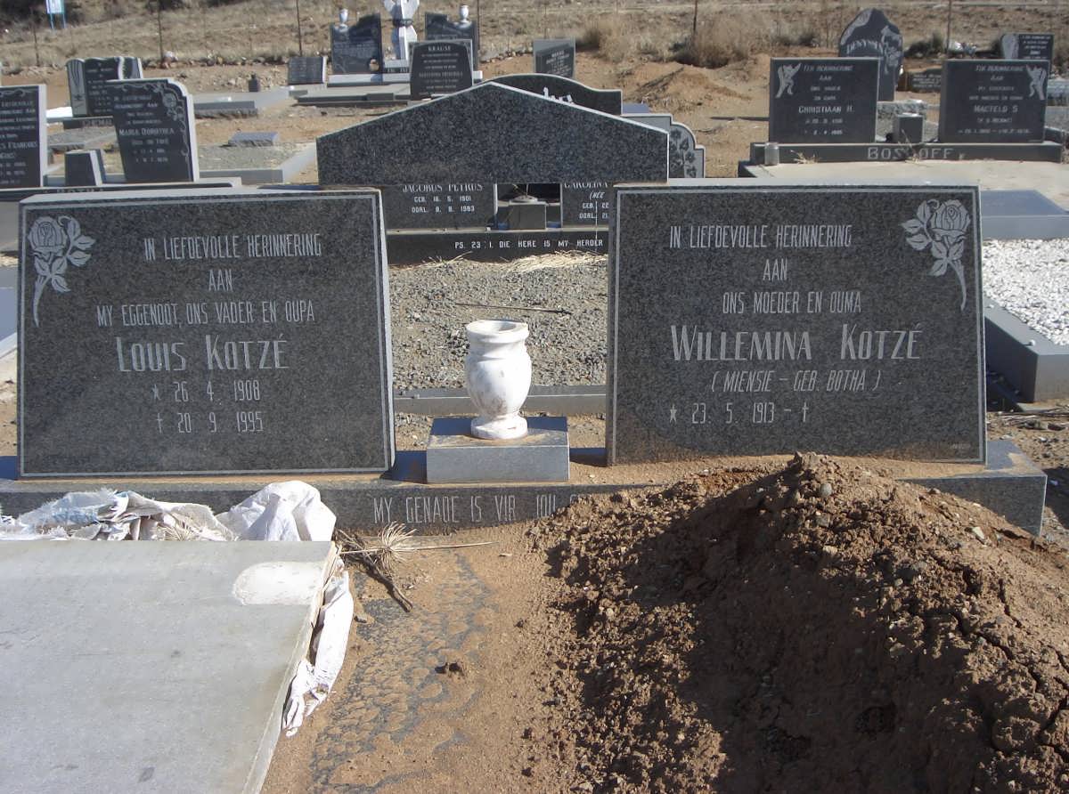 KOTZÉ Louis 1908-1995 &amp; Willemina BOTHA 1913-
