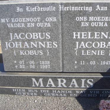MARAIS Jacobus Johannes 1938-1997 &amp; Helena Jacoba 1947-