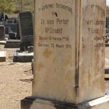 McDONALD Thomas Pieter 1856-1948 &amp; Elizabeth Catharina 1856-1939