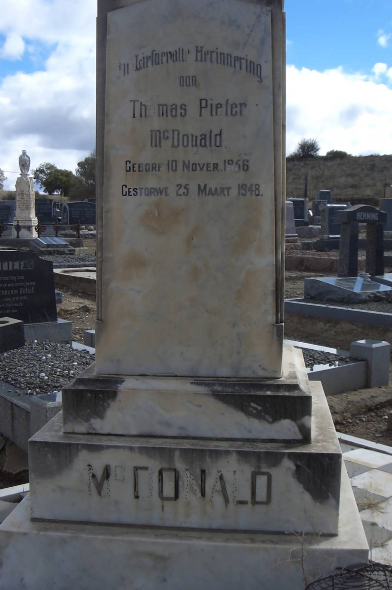 McDONALD Thomas Pieter 1856-1948