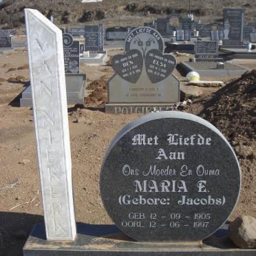 NIEKERK Maria E., van nee JACOBS 1905-1997