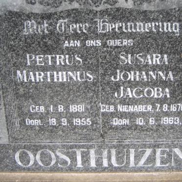 OOSTHUIZEN Petrus Marthinus 1881-1955 &amp; Susara Johanna Jacoba NIENABER 1876-1963