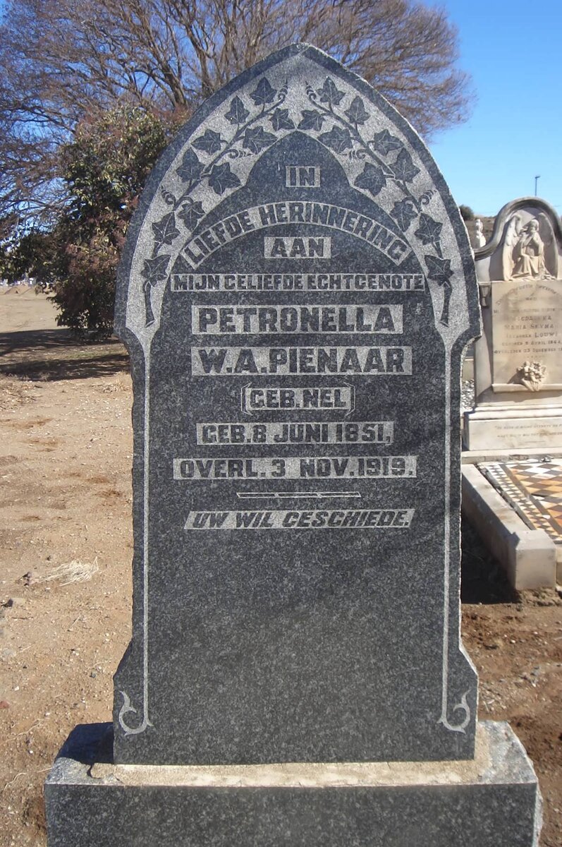 PIENAAR Petronella W.A. nee NEL 1851-1919