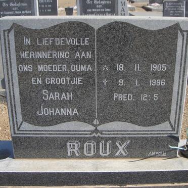 ROUX Sarah Johanna 1905-1996