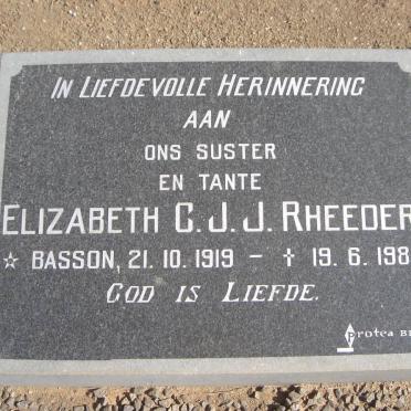 RHEEDER Elizabeth C.J.J. BASSON 1919-1985
