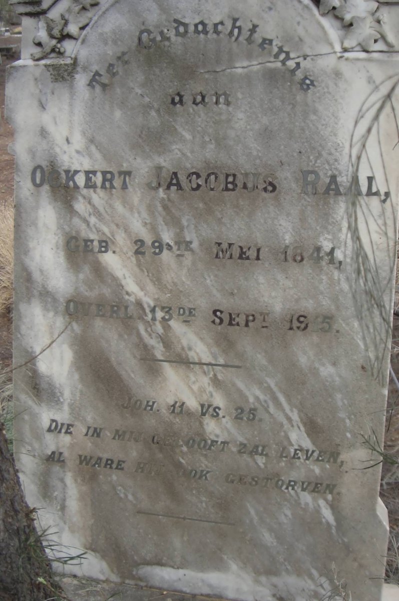 RAAL Ockert Jacobus 1841-1915