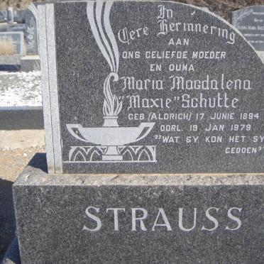 SCHUTTE Maria Magdalena nee ALDRICH 1894-1979